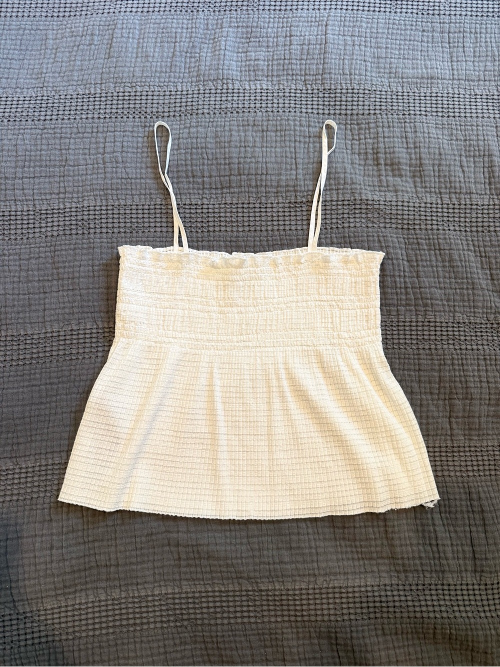 Mango Women’s Cream Smocked Cami Tank Top